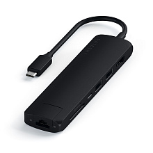 Адаптер мультипортовый Satechi Type-C Slim Multiport with Ethernet Adapter 7 в 1, черный - 3