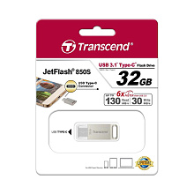 Флеш-накопитель Transcend JetFlash 850, 32GB, серебристый - 3