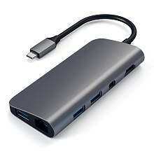 Адаптер мультипортовый Satechi Aluminum Multimedia Adapter 9 в 1, серый космос - 0