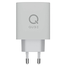 Зарядное устройство сетевое QUB GAN 65W, USB-C PD+ USB-A QC, 65Вт, белый - 2