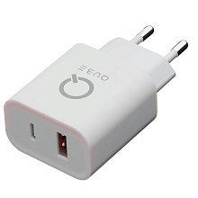 Зарядное устройство сетевое QUB GAN 65W, USB-C PD+ USB-A QC, 65Вт, белый - 3