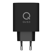 Зарядное устройство сетевое QUB GAN 65W, USB-C PD+ USB-A QC, 65Вт, черный - 2