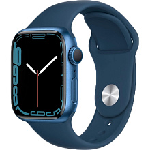 Apple Watch Series 7 GPS 41mm (корпус - синий, спортивный ремешок цвета синий омут, IP67/WR50) - 0