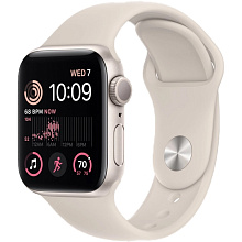 Apple Watch SE 2 GPS 44mm (корпус - сияющая звезда, спортивный ремешок цвета сияющая звезда) - 0