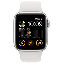 Apple Watch SE 2 GPS 44mm (корпус - серебристый, спортивный ремешок белого цвета) - 1