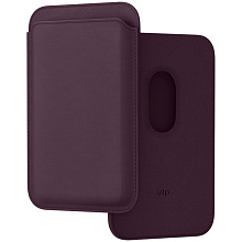 Чехол-бумажник VLP MagSafe, экокожа, марсала - 0