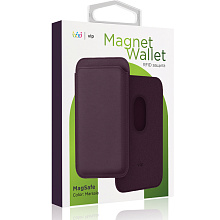 Чехол-бумажник VLP MagSafe, экокожа, марсала - 1
