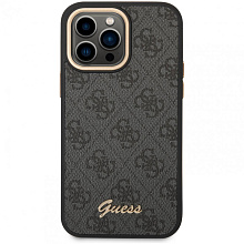 Чехол-накладка Guess 4G Script metal logo Hard для iPhone 14 Pro Max, полиуретан, черный - 2