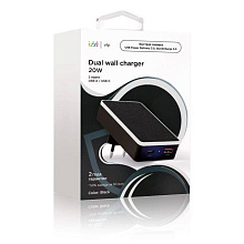 Зарядное устройство сетевое VLP Dual wall charger, 20Вт, черный - 2