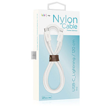 Кабель VLP Nylon Cable USB-C / Lightning, 1,2м, белый - 1