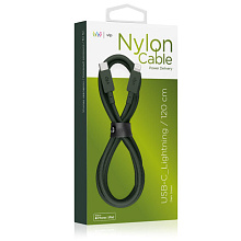 Кабель VLP Nylon Cable USB-C / Lightning, 1,2м, темно-зеленый - 1