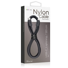 Кабель VLP Nylon Cable USB-C / Lightning, 1,2м, черный - 1