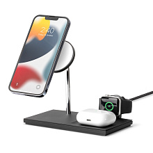 Зарядное устройство беспроводное Native Union Snap Magnetic 3 в 1 charging stand, черный - 1