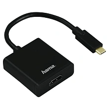 Адаптер HAMA H-135726 HDMI (f) / USB-C, черный - 0