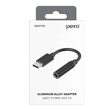 Переходник PERO AD09 USB-C / jack 3.5mm, черный - 1