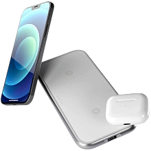 Зарядное устройство беспроводное Zens Aluminium Dual Fast, 20Вт, белый - 2