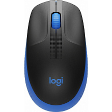 Мышь Logitech M190, беспроводная, черный+синий - 0