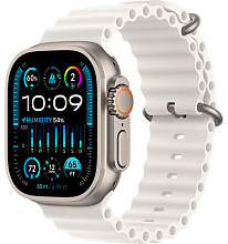 Apple Watch Ultra 2 GPS + Cellular 49mm (корпус - титан, браслет Ocean Band белый, IP6X) - 0