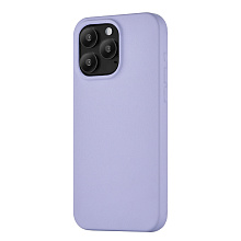 Чехол-накладка uBear Capital Case для iPhone 15 Pro, кожа, лавандовый - 1