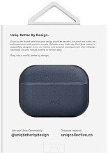 Чехол Uniq Terra Genuine Leather синий, для AirPods Pro 2 - 2