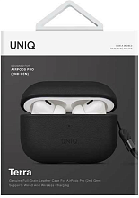 Чехол Uniq Terra Genuine Leather черный, для AirPods Pro 2 - 2