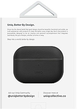 Чехол Uniq Terra Genuine Leather черный, для AirPods Pro 2 - 3