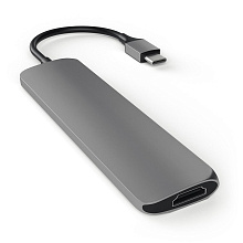 Адаптер мультипортовый Satechi Slim Multiport Adapter 4K 4 в 1, серый космос - 1