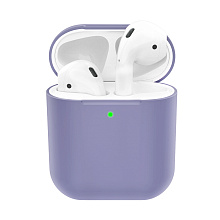 Силиконовый чехол Deppa Ultra Slim для AirPods, серая лаванда - 0