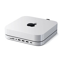 Док-станция Satechi Aluminum Stand Hub для Mac Mini with SSD Enclosure, Type-C, 7 в 1, серебристый - 0