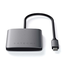 Адаптер мультипортовый Satechi Aluminum 4-Port USB-C Hub 4 в 1, серый космос - 0