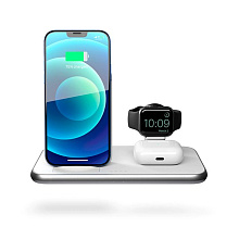 Зарядное устройство беспроводное Zens Aluminium Stand 4 в 1, белый - 3