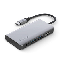 Адаптер мультипортовый Belkin Multiport Adapter 4 в 1, серый - 1