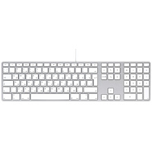 Клавиатура Apple Keyboard with Numeric Keypad, серебристый+белый - 0