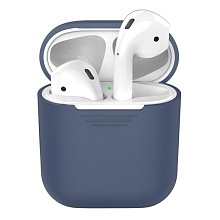 Силиконовый чехол Deppa для AirPods, синий - 0