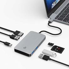 Адаптер мультипортовый uBear Link USB-C 7-in-1 Hub 7 в 1, серый - 1