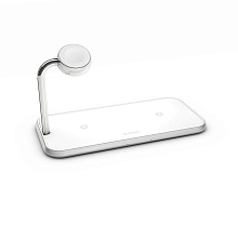 Зарядное устройство беспроводное Zens Dual+Watch Aluminium Wireless Charger, 20Вт, белый - 0