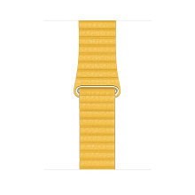 Ремешок Apple Leather Loop для Apple Watch 45mm 44mm, Кожа, желтый - 0