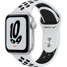 Apple Watch Nike SE GPS 40mm (корпус - серебристый, спортивный ремешок Nike цвета «чистая платина/черный») - 0