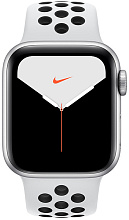 Apple Watch Nike Series 5, 40 мм, алюминий серебристого цвета, спортивный ремешок Nike «чистая платина/чёрный» - 1