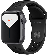 Apple Watch Nike Series 5, 40 мм, алюминий цвета «серый космос», спортивный ремешок Nike «антрацитовый/чёрный» - 0