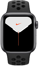 Apple Watch Nike Series 5, 40 мм, алюминий цвета «серый космос», спортивный ремешок Nike «антрацитовый/чёрный» - 1