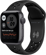 Apple Watch Nike Series 6 GPS, 40 мм, алюминий серый космос, спортивный ремешок Nike цвета «антрацитовый/чёрный» - 0