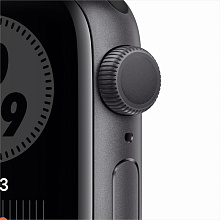 Apple Watch Nike Series 6 GPS, 40 мм, алюминий серый космос, спортивный ремешок Nike цвета «антрацитовый/чёрный» - 1