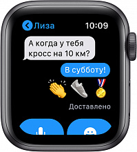 Apple Watch Nike Series 6 GPS, 40 мм, алюминий серый космос, спортивный ремешок Nike цвета «антрацитовый/чёрный» - 2