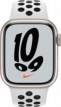 Apple Watch Nike Series 7 GPS 41mm (корпус - сияющая звезда, спортивный ремешок Nike цвета чистая платина/черный, IP67/WR50) - 2