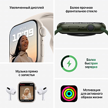 Apple Watch Nike Series 7 GPS 41mm (корпус - темная ночь, спортивный ремешок Nike цвета антрацитовый/черный, IP67/WR50) - 3