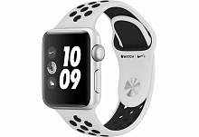 Apple Watch Nike+ GPS (MQL32RU/A) - 42 мм, серебристый алюминий, спортивный ремешок Nike цвета «чистая платина/черный» - 0