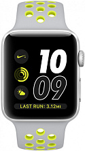 Apple Watch Nike+ (MNYP2RU/A) - 38 мм, серебристый алюминий, спортивный ремешок Nike цвета «листовое серебро/салатовый» - 1