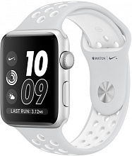 Apple Watch Nike+ (MQ192RU/A) - 42 мм, серебристый алюминий, спортивный ремешок Nike цвета «чистая платина/белый» - 0