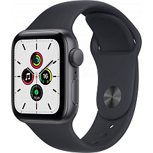 Apple Watch SE GPS 40mm (корпус - серый космос, спортивный ремешок черного цвета) - 0